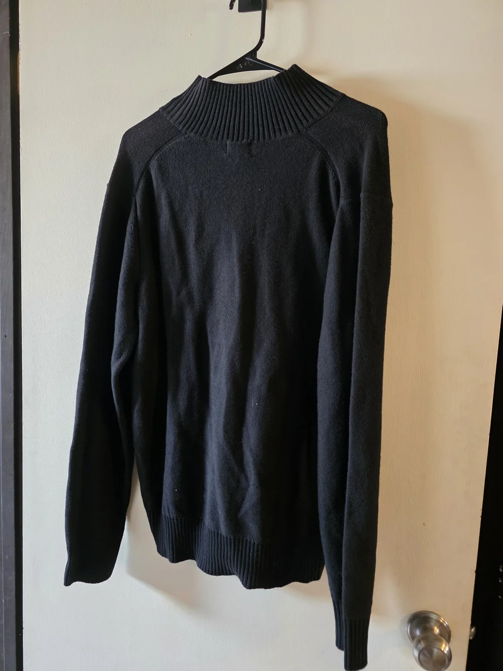 Dickies Black Men's Quarter-Zip Sweater with Zip Pocket - Picture 4 of 4